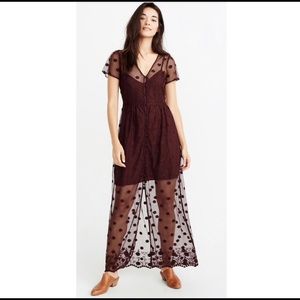Abercrombie & Fitch Sheer Maxi Dress
